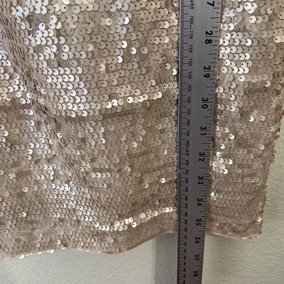 Adrianna Papell Dress Womens Size 2 Sequins Party Rose Gold - Picture 6 of 9